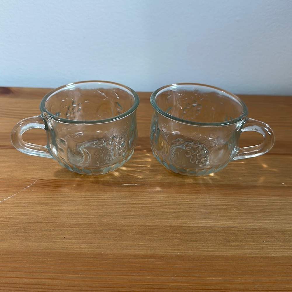 Two small glass cups